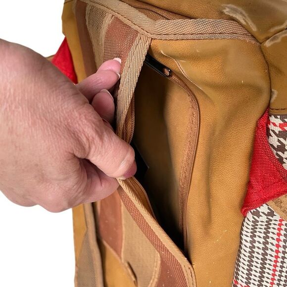 Sprayground Turbo 500 DLXV plaid limited edition backpack tan vegan leather - Picture 6 of 16